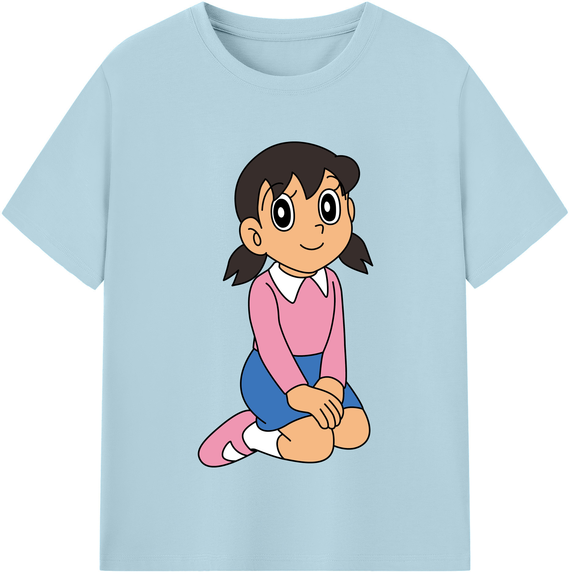 （画像用） ドラえもん みなもと しずか Doraemon Shizuka Minamoto 綿100％半袖Tシャツ（フロントプリント）